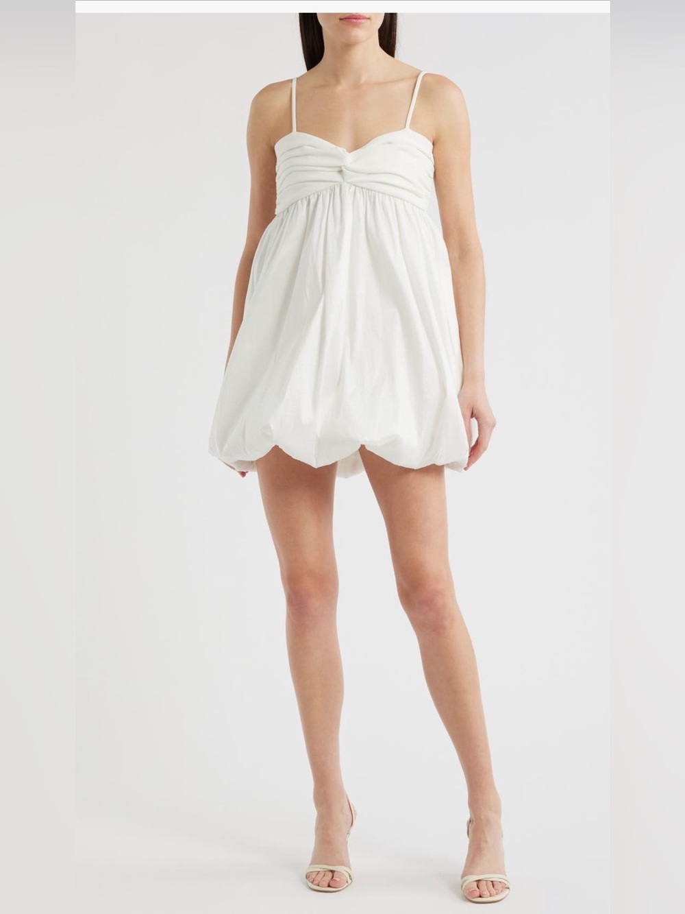 Likely White Bubble-Hem Mini Skirt Babydoll